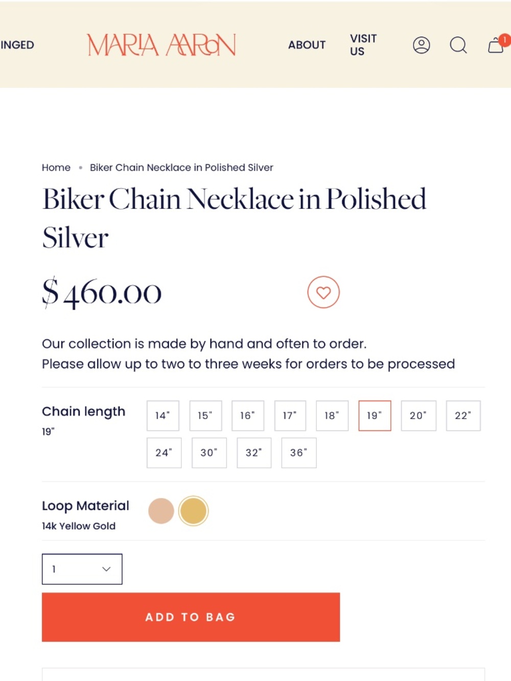 Marla Aaron Biker Chain Necklace 19in - Picture 6 of 7
